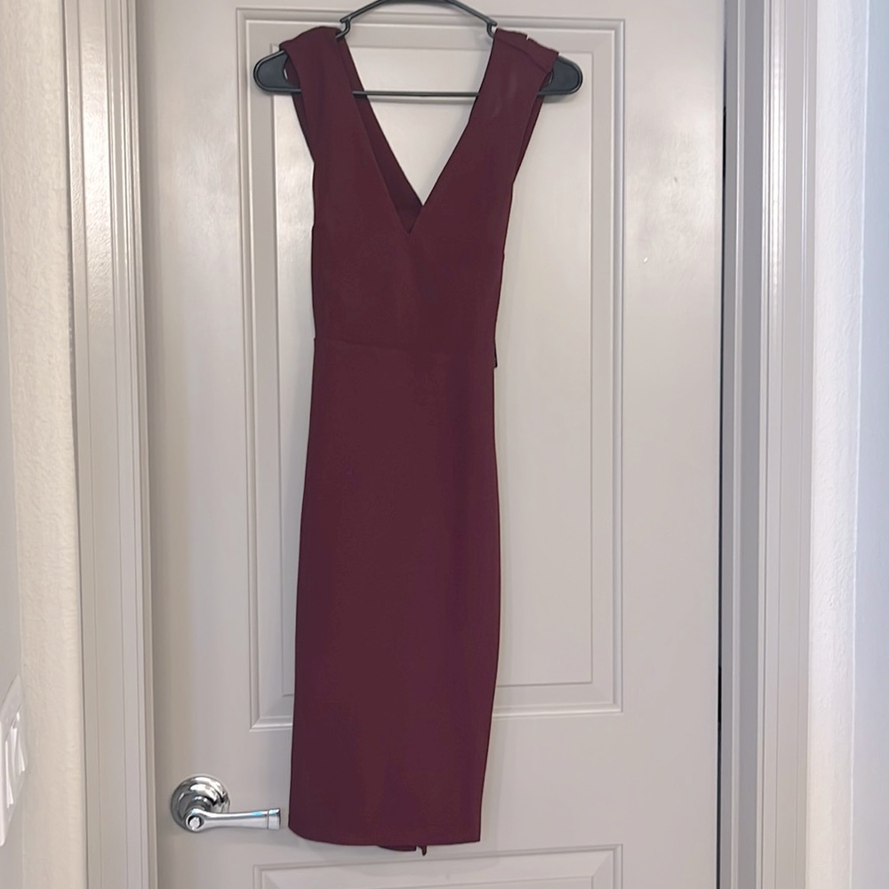 Red Lulu’s bodycon dress